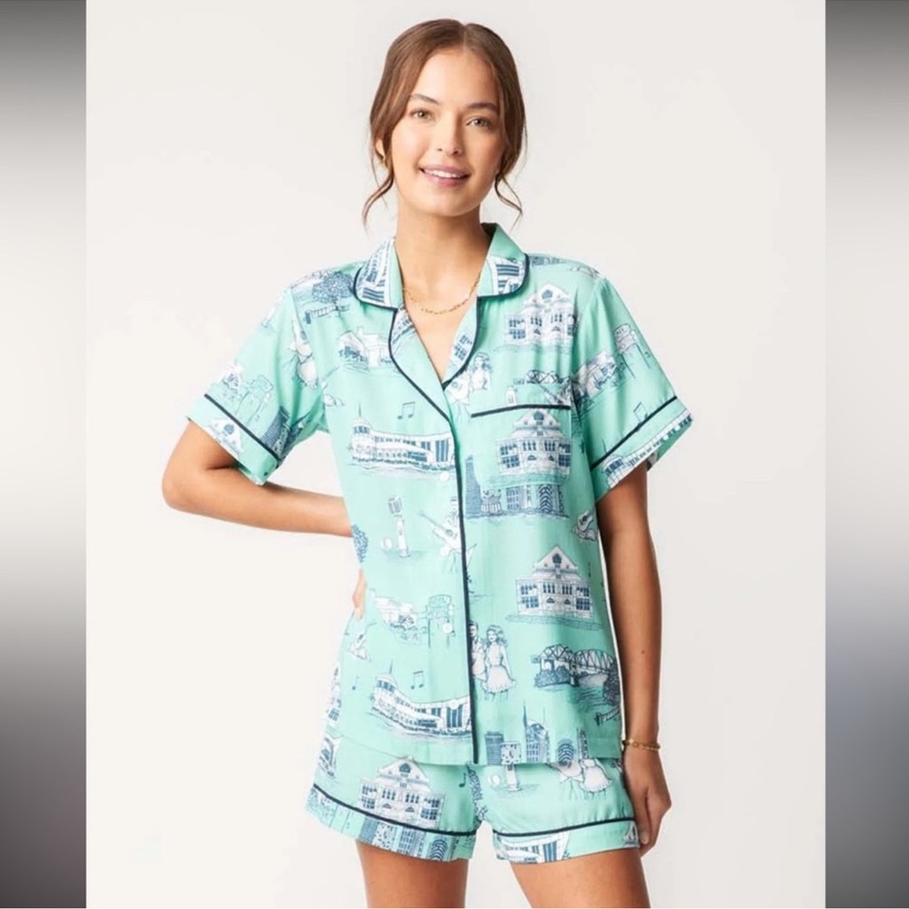 Katie Kime Nashville Toile Shorts Pajama Set Size XXS